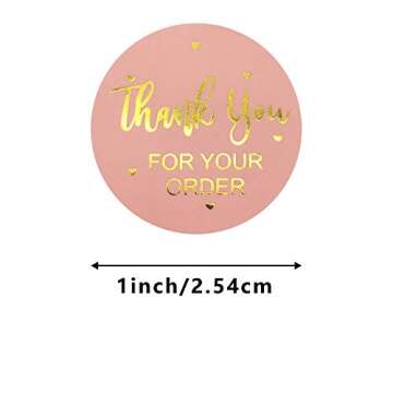1" Thank You for Your Order Stickers,500pcs Thank You Stickers Roll,Thank You Sticker for Business,Online Retail,Boutique|Round Thanks You Business Stickers for Bubble mailers,Bubble envelopes