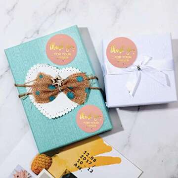 1" Thank You for Your Order Stickers,500pcs Thank You Stickers Roll,Thank You Sticker for Business,Online Retail,Boutique|Round Thanks You Business Stickers for Bubble mailers,Bubble envelopes