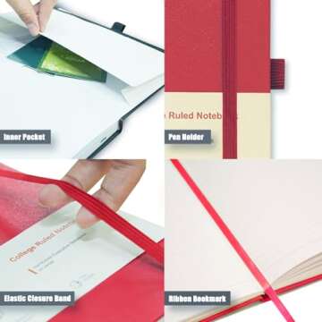 Heture A5 Hardcover Notebooks - 8 Pack Classic Journals