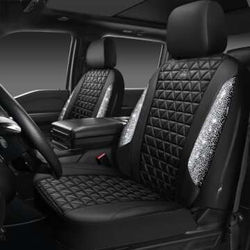 Bling Diamond Leather Car Seat Covers - Stylish, Waterproof, Universal Fit
