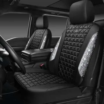 Bling Diamond Leather Car Seat Covers - Stylish, Waterproof, Universal Fit