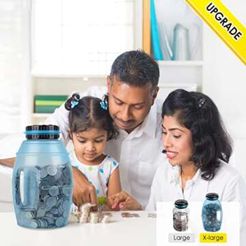 X-Large Piggy Bank for Adults, Vcertcpl Digital Counting Bank with LCD Counter, 2.8L Capacity Coin B...