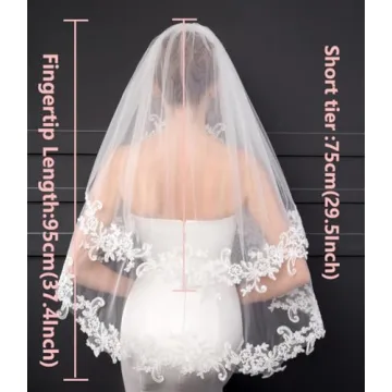 Affordable Short Bridal Veil with Custom Size Options
