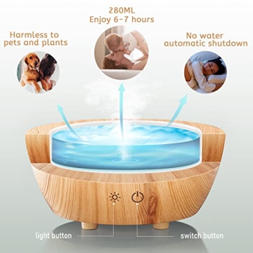 Elegant Glass Essential Oil Diffuser with LED Lights