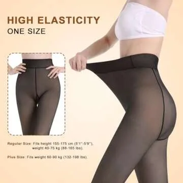 Aobiono Fleece Lined Tights for Women Warm and Stylish
