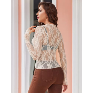 Avidlove Sheer Mesh Long Sleeve Top Perfect for Layering