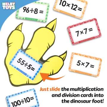 Dino Stomp Multiplication Game I Includes 144 Multiplication Flash Cards and 144 Division Flash Cards | Math Games for Kids 8-12 I 2nd, 3rd, 4th Grade Multiplication Games