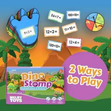Dino Stomp Multiplication Game I Includes 144 Multiplication Flash Cards and 144 Division Flash Cards | Math Games for Kids 8-12 I 2nd, 3rd, 4th Grade Multiplication Games