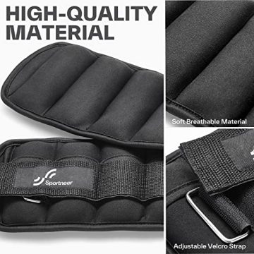Adjustable Ankle Weights by Sportneer for Strength Training