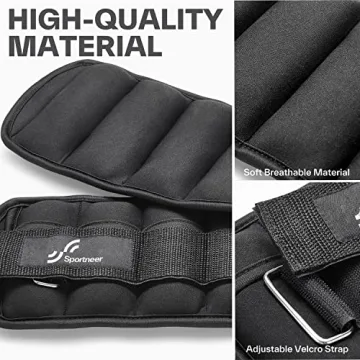 Adjustable Ankle Weights by Sportneer for Strength Training