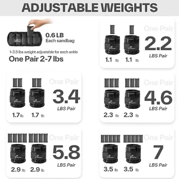 Adjustable Ankle Weights by Sportneer for Strength Training