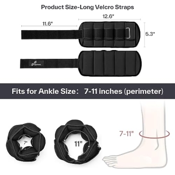 Adjustable Ankle Weights by Sportneer for Strength Training