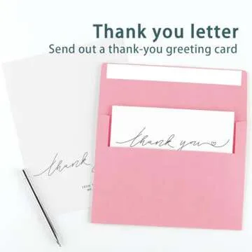 50 Pack 4x6 Envelopes, A4 Pink Envelopes Self Seal, Printable Envelopes for Invitation, Baby Shower, Birthday Party, Wedding, Postcards, Mailing, Greeting Cards