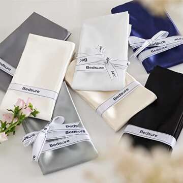 Luxurious Bedsure Satin Pillowcase Set for Hair and Skin