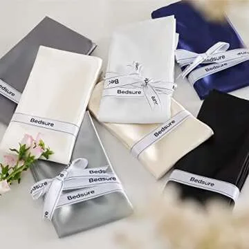 Luxurious Bedsure Satin Pillowcase Set for Hair and Skin