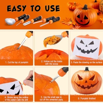 HAUSHOF Pumpkin Carving Tools Set - 5PCS Kit