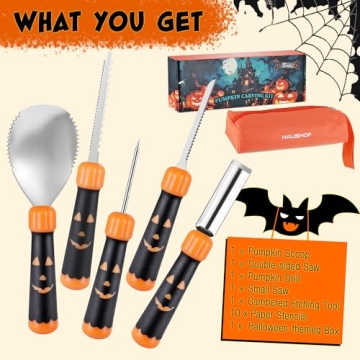 HAUSHOF Pumpkin Carving Tools Set - 5PCS Kit