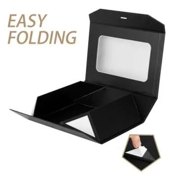 Elegant PLINJOY Black Gift Box with Clear Window 5-Pack
