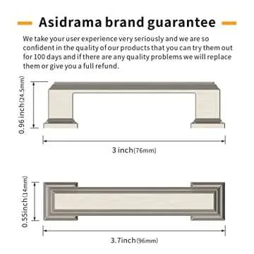 Asidrama 10 Pack Satin Nickel Kitchen Cabinet Handles