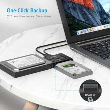Unitek USB 3.0 to IDE and SATA Converter External Hard Drive Adapter Kit for Universal 2.5/3.5 HDD/SSD Hard Drive Disk, One Touch Backup Function, Included 12V/2A Power Adapter