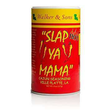 Slap Ya Mama All Natural Cajun Seasoning from Louisiana Spice Variety Pack, One (1) Cajun 8 oz., One (1) Cajun Hot 4 oz., One (1) White Pepper Blend 8 oz. with One (1) Authentic Creole Recipe Card by Purchase Positivity