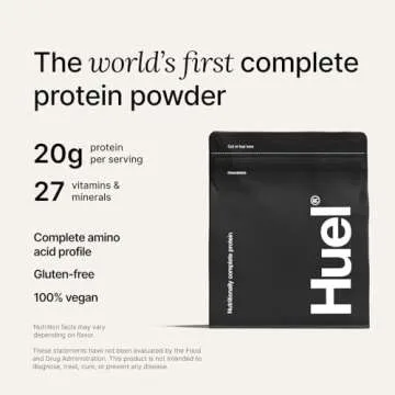 Huel Vegan Protein Powder | Vanilla | Complete Nutrition | 20g Protein Powder | 100% Plant-Based | 27 Vitamins & Minerals, Gluten Free, Non-GMO, Lactose Free | 26 Servings
