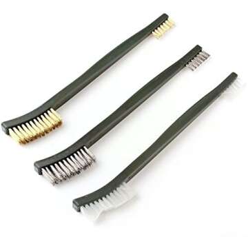 OriGlam 3pcs Mini Wire Brush Set, Rust Paint Metal Cleaner, Cleaning Welding Slag and Rust, Handy St...