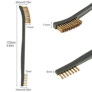 OriGlam 3pcs Mini Wire Brush Set, Rust Paint Metal Cleaner, Cleaning Welding Slag and Rust, Handy Steel/Nylon/Brass Brush Set Suitable for Cleaning Paint/Rust/Dirt