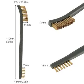 OriGlam 3pcs Mini Wire Brush Set, Rust Paint Metal Cleaner, Cleaning Welding Slag and Rust, Handy Steel/Nylon/Brass Brush Set Suitable for Cleaning Paint/Rust/Dirt