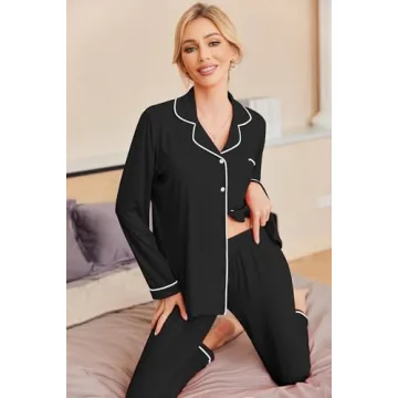 Ekouaer Women's Long Sleeve Soft Pajamas Set