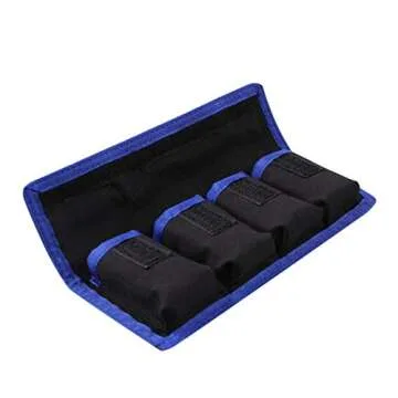 Meking DSLR Camera Battery Holder/Pouch/Case/Bag (4 Pocket) for AA Battery, Canon LP-E6 LP-E8 LP-E10 LP-E12 Battery, Nikon EN-EL14 EN-EL15 Battery, Sony NP-FW50 NP-F550 NP-FM500H Battery( 2Pcs )