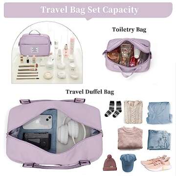 Weekender Bags for Women,Personal Item Travel Bag with Shoes Compartment,Overnight Travel Duffel Bag...