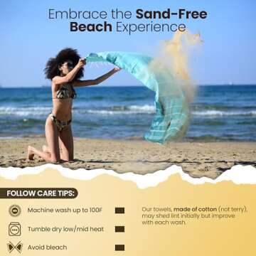 Gold CASE Turkish Beach Towel Set of 5 – 100% Cotton Large Turkish Bath Towels 71 x 40'' – MYRA Oversized, Quick Dry & Sand Free Towels – Lightweight Peshtemal – Multicolor 2