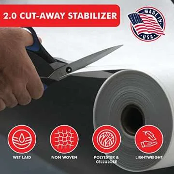 Cutaway Stabilizer for Embroidery - USA Made 12" x 10 Yards