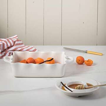 Casafina Ruffled Ceramic Baker - Elegant Bakeware for Every Occasion