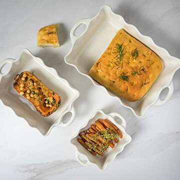 Casafina Ruffled Ceramic Baker - Elegant Bakeware for Every Occasion