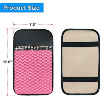 Bling Leather Car Console Cover with Rhinestones