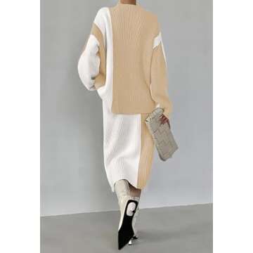 Pink Queen Casual 2 Piece Dress Outfits for Women Going Out - Autumn Vacation Set