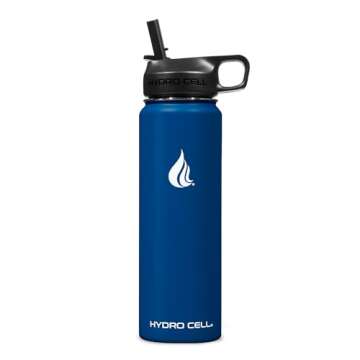 HYDRO CELL Stainless Steel Insulated Water Bottle with Straw - For Cold & Hot Drinks - Metal Vacuum ...