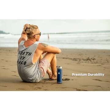 HYDRO CELL Stainless Steel Insulated Water Bottle with Straw - For Cold & Hot Drinks - Metal Vacuum Flask with Screw Cap and Modern Leakproof Sport Thermos for Kids & Adults (Navy 24oz)