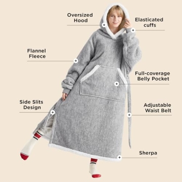 Bedsure Wearable Blanket Hoodie - Cozy Oversized Hooded Blankets