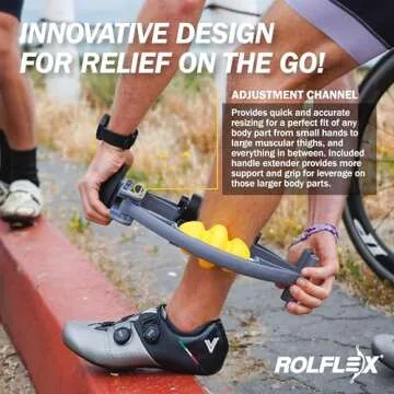 Rolflex Arm & Leg Massager - Forearm & Calf Roller - Tennis & Golfer's Elbow, Carpal Tunnel, Tendonitis, Wrist, Hand, Calf, Foot, & Thigh Relief - Trigger Point - Active & Myofascial Release
