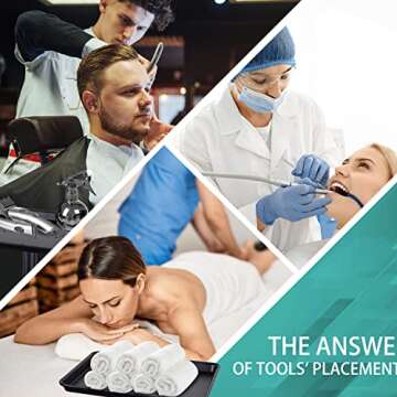 Aluminum Adjustable Salon Tray Cart with Wheels