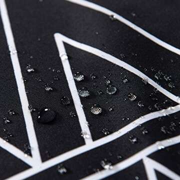 YoKii Tassel Fabric Shower Curtain, Black White Boho Striped Chevron Polyester Bath Curtain Set with Hooks, Decorative Spa Hotel Heavy Weighted 72-Inch Bathroom Curtains, (72 x 72, Black)