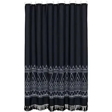 Stylish YoKii Tassel Fabric Shower Curtain for Modern Homes