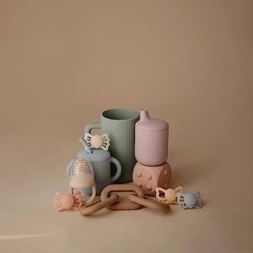 mushie Baby Bath Rinse Cup | 100% Food Grade Silicone | Wash Rinser Cup For Kids (Sage)