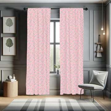 Lunarable Pale Pink Window Curtains, Panda Pattern Chinese Animal Portrait Cartoon Bear, Lightweight Decor 2-Panel Set with Rod Pocket, Pair of - 28" x 84", Pink Grey