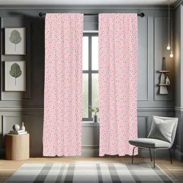 Lunarable Pale Pink Panda Curtains for Stylish Decor
