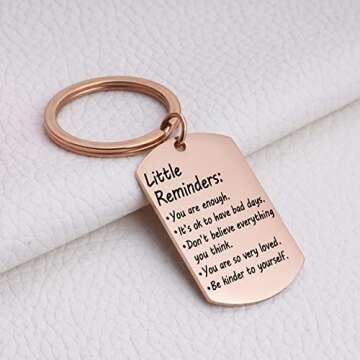 Valentine's Day Little Reminders Keychain, Mental Health Gift, Positive Thinking Reminder Daily Affi...