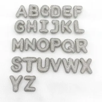 DIOWUS Bubble Letter Necklace Gold - Personalized Charm Jewelry